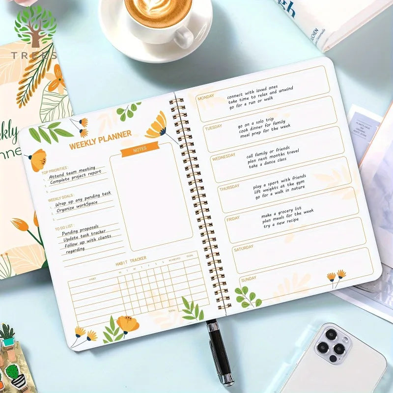 Undated Weekly Planner with Habit Tracker & To-Do List – 52 Sheets