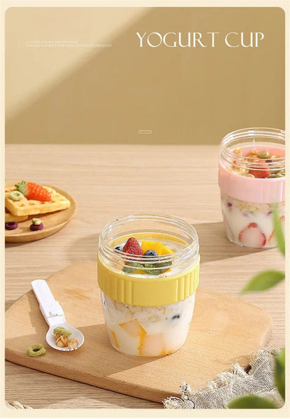 Breakfast Cup with Spoon – Portable Food Storage for Oatmeal & Snacks