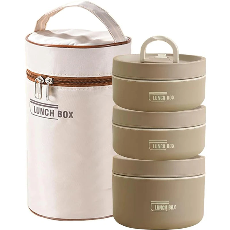 Portable Insulated 3-Tier Lunch Container Set