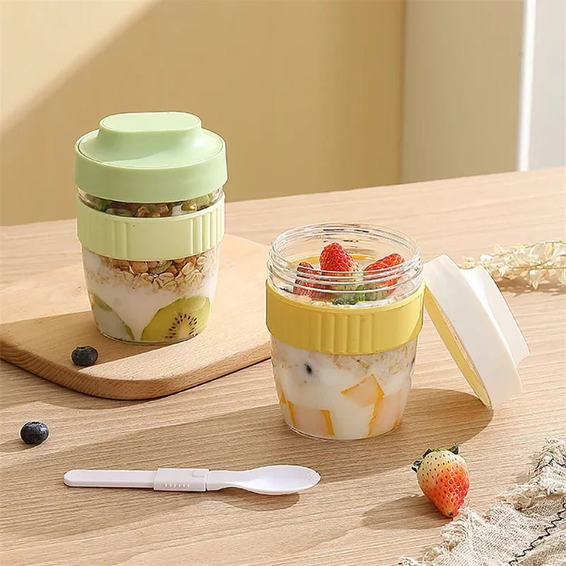 Breakfast Cup with Spoon – Portable Food Storage for Oatmeal & Snacks