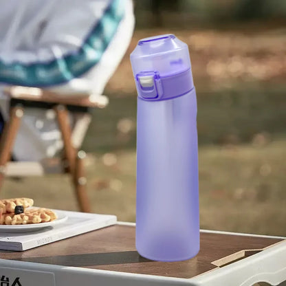 LUSQI Air Flavored Water Bottle with 7 Flavor Rings for Fitness