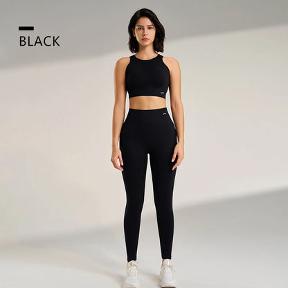 Women's Seamless Yoga Clothing Set: High-Waisted Leggings & Top