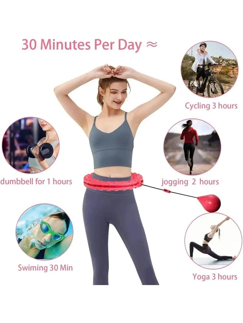 2-in-1 Adjustable Weighted Hula Hoop for Adults & Weight Loss