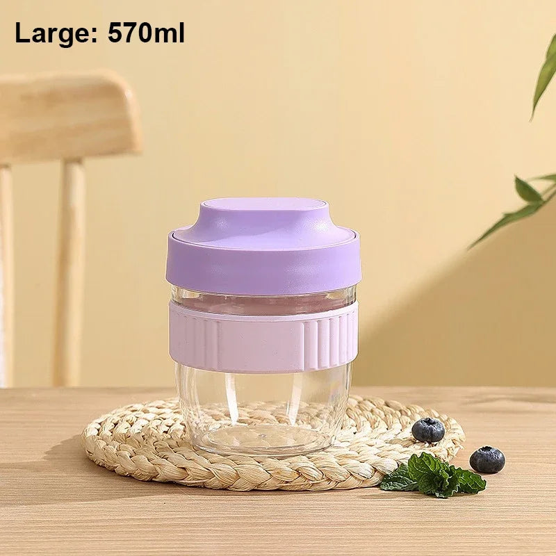 Breakfast Cup with Spoon – Portable Food Storage for Oatmeal & Snacks