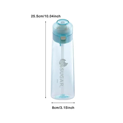 LUSQI Air Flavored Water Bottle with 7 Flavor Rings for Fitness