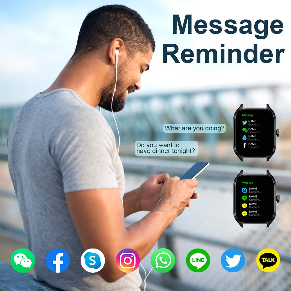 Smartwatch with Call Answering, Heart Rate & Calorie Tracking