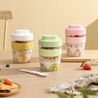 Breakfast Cup with Spoon – Portable Food Storage for Oatmeal & Snacks