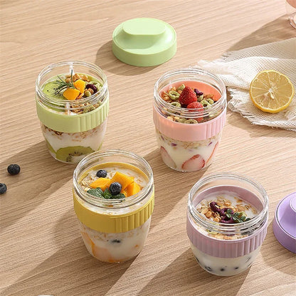 Breakfast Cup with Spoon – Portable Food Storage for Oatmeal & Snacks