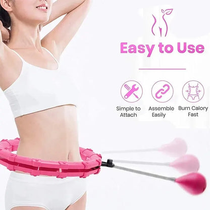 2-in-1 Adjustable Weighted Hula Hoop for Adults & Weight Loss