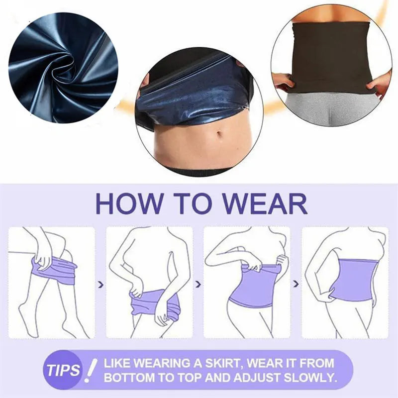 Sauna Waist Belt Trimmer for Weight Loss & Tummy Control